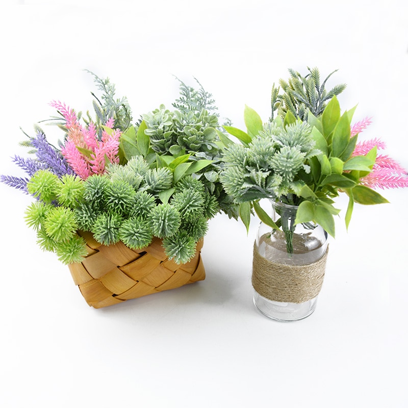 6Pcs Kunstplanten Goedkope Scrapbooking Kerstversiering Voor Thuis Bruiloft Decoratieve Bloemen Kransen Plastic Floristics