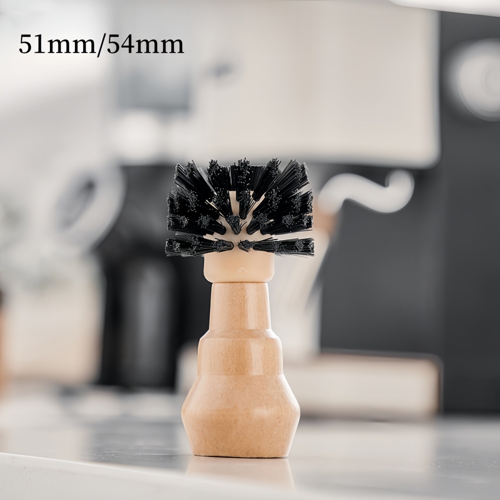 Poignée de Machine à café, brosse de nettoyage, manche en bois, Barista domestique, , Durable, facile à nettoyer, accessoires professionnels pour café: Gris clair