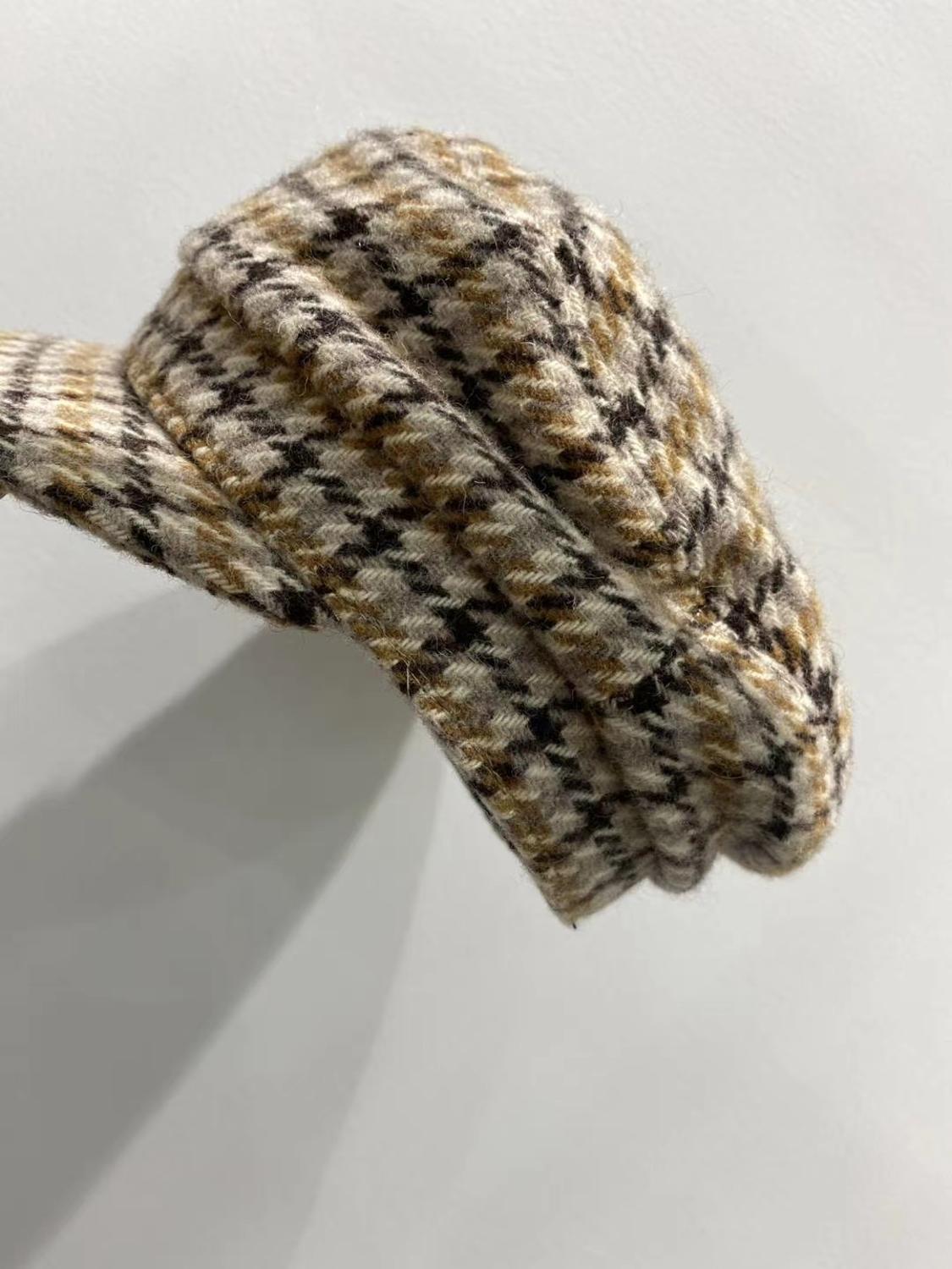 100% Wol Vrouwen Hoed Toevallige Wilde Mode Dame Plaid Hoeden
