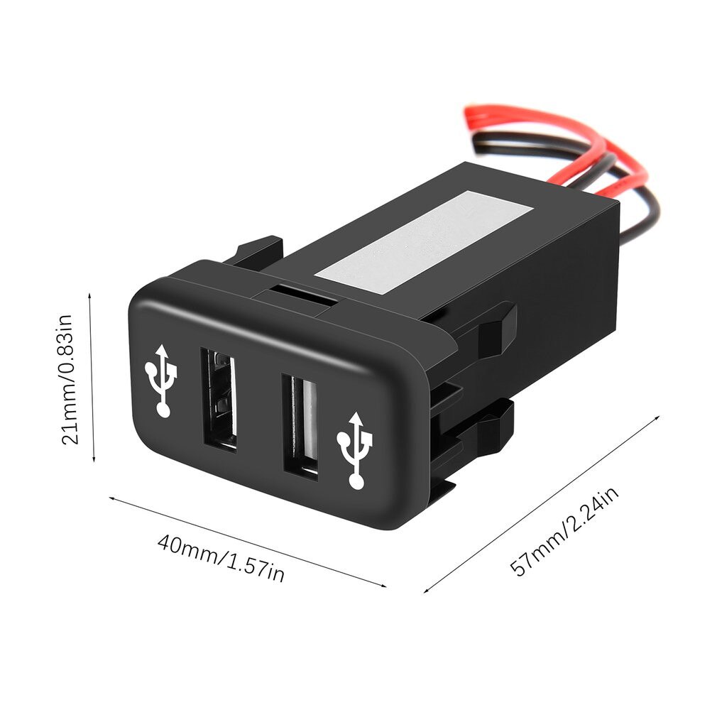 Dual USB Charger 12V 2 1A Socket Dashboard Cell Phone Car Audio Port