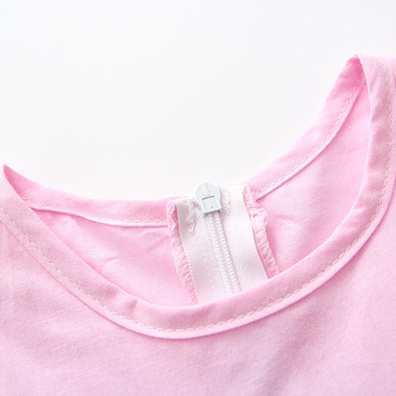 Baby Meisjes Jurk Zomer Wit Roze Strand Jurk Ruche Vliegen Mouw Jurken Voor Kids Leuke Koreaanse Peuter Tieners Kinderen Kleding