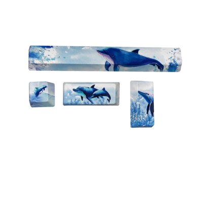 4 Toetsen/Set Spatiebalk Esc Voer Keycap Mechanische Toetsenbord Individualiteit Key Cap Voor Mx Schakelaars Sakura Pinguïn Walvis Set: Whale