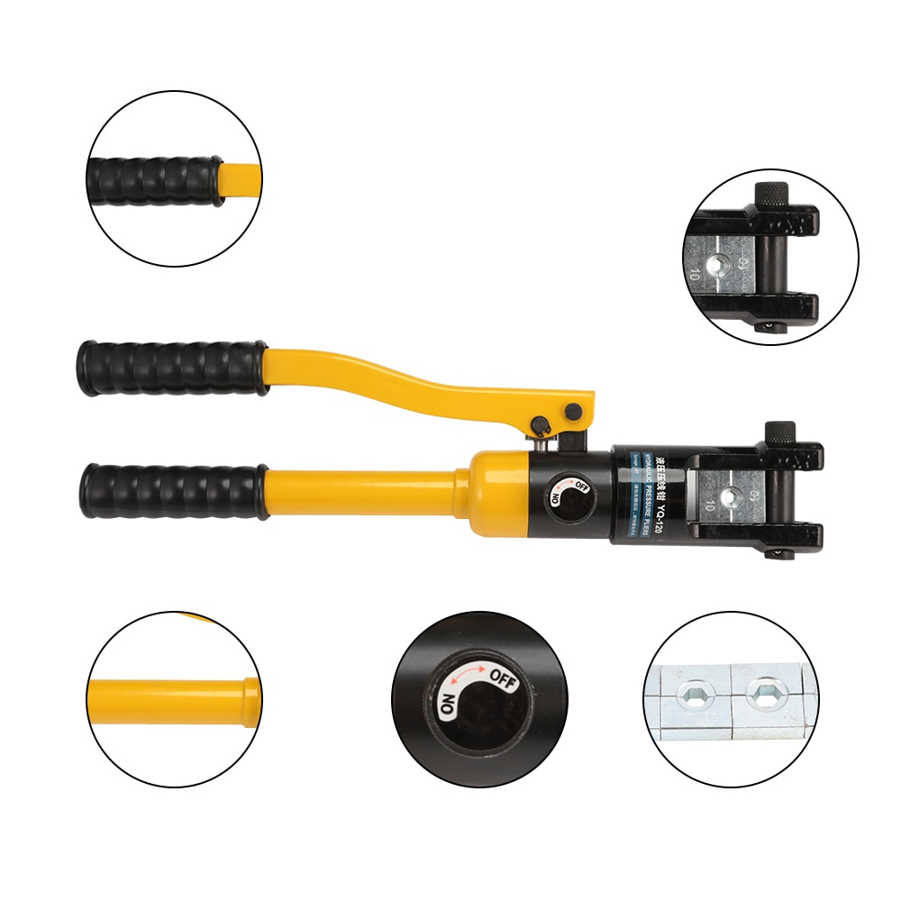 8T Hydraulic Pressure Clamping Pliers Kit With Dies Steel Cutter Power Tool Hydraulic Crimping Tool Hydraulic Compression Tool