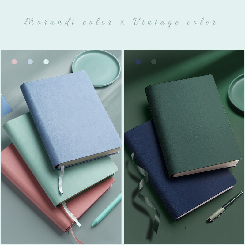 400 Pages Mitation Leather Blank Notebook A5 Daily White paper Note Business Office Daily Work Notepad for Long Writing As
