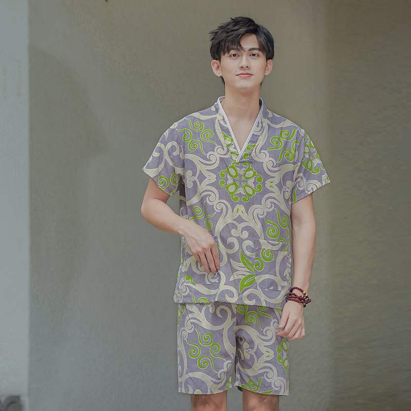 Été Khan vêtements à la vapeur femmes coton haut de gamme couples enfants grande taille hommes massage sauna vêtements maison pyjamas: 2 / XL