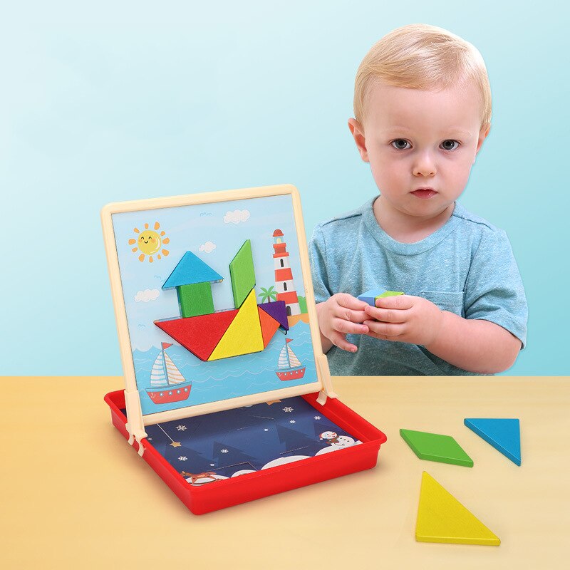 Magnetic Puzzle Box - Tangram Intellectual Development Toy - Educational Learning Game for Kids