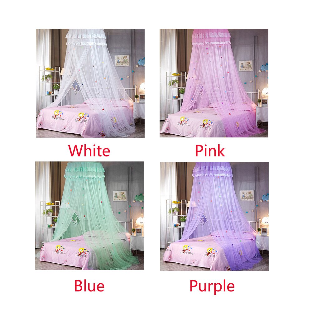Bedroom Kids Mesh Lace Sleeping Cartoon Round Dome Hanging Heightened Bedding Anti-mosquito Sweet Canopy Bed Net Summer