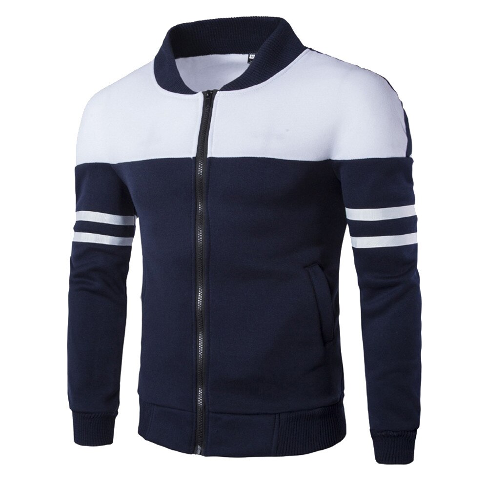 Veste manches longues Homme | Vêtement de sport avec fermeture éclair à la , blouson à manches longues, Chalecos Para Hombre # Y3: Navy / L