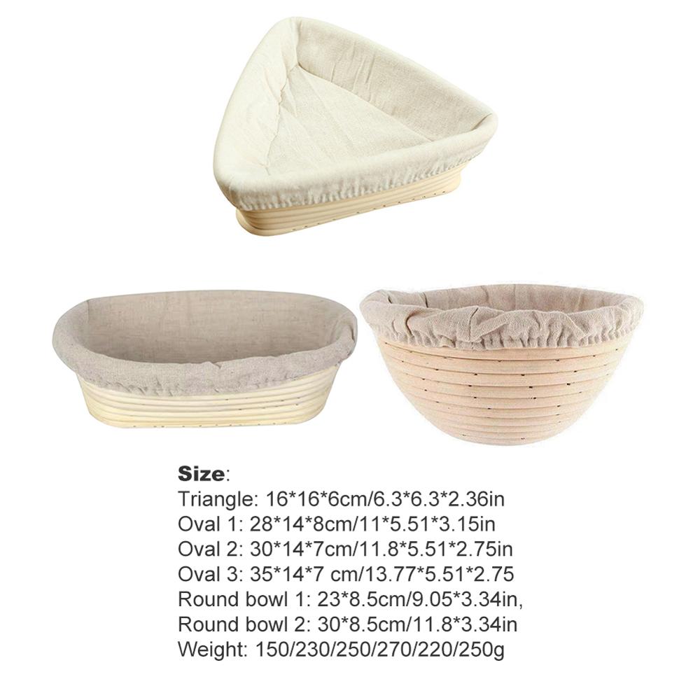 Oval Round Triangle Rattan Bread Proofing Basket Fermentation Rattan Basket Country Baguette Proofing Proving Basket with Cover