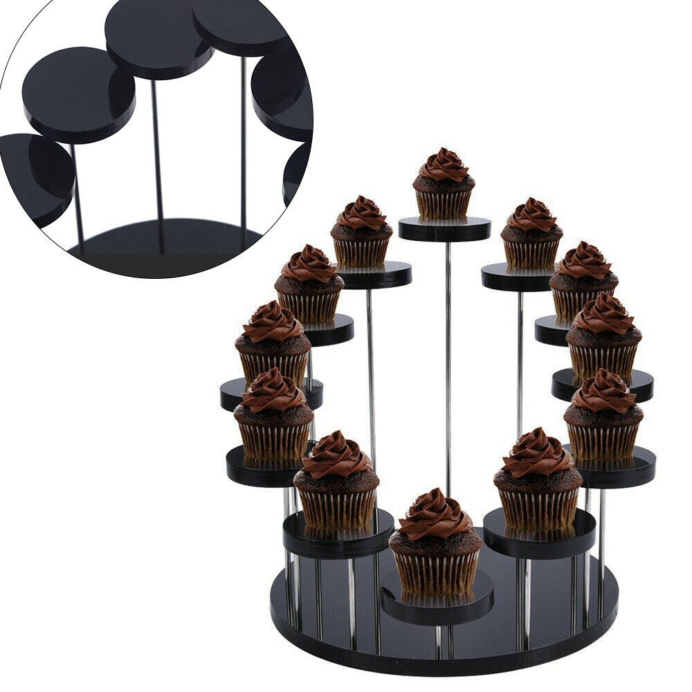 Transparent Black Round Display Stand Ring Props Cosmetic Lipstick Stand Plexiglass Acrylic Jewelry Display Props