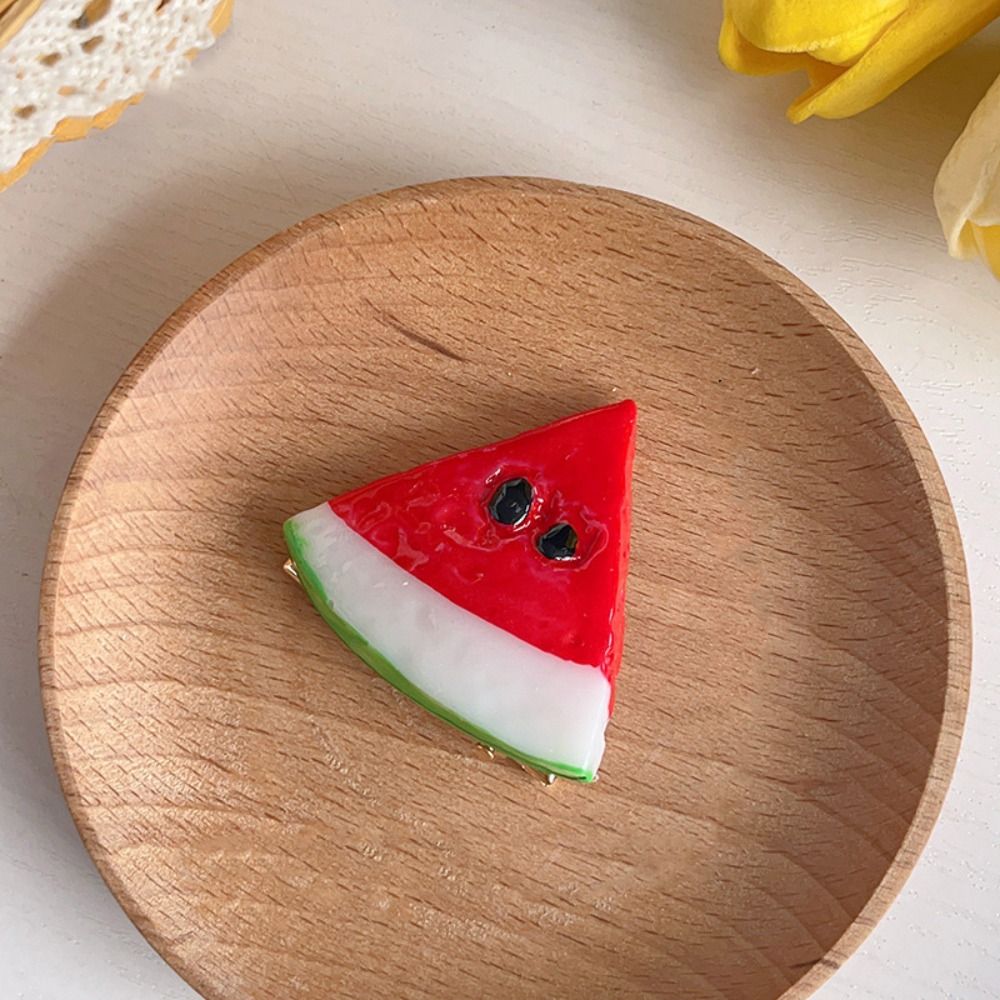 Horquilla de fruta de simulación de cereza dulce, comida falsa de limón, pinza para el pelo bonita, accesorios para el cabello de dibujos animados para mujer, diario: Verde