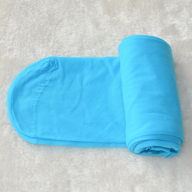 80-135cm dziecko dziecko pantynose lato cienki jedwab pończochy dziecko dzieci cukierkowe kolory jedwabne pończochy dziecko taniec biały 5 sztuk: Niebieski / M