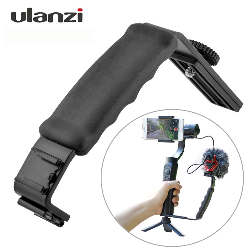 Ulanzi L Beugel W Dual Cold Shoe Mount Mic Stand Video Licht voor Zhiyun Glad Q 4 3-As handheld Gimbal Stabilizer Accessoire