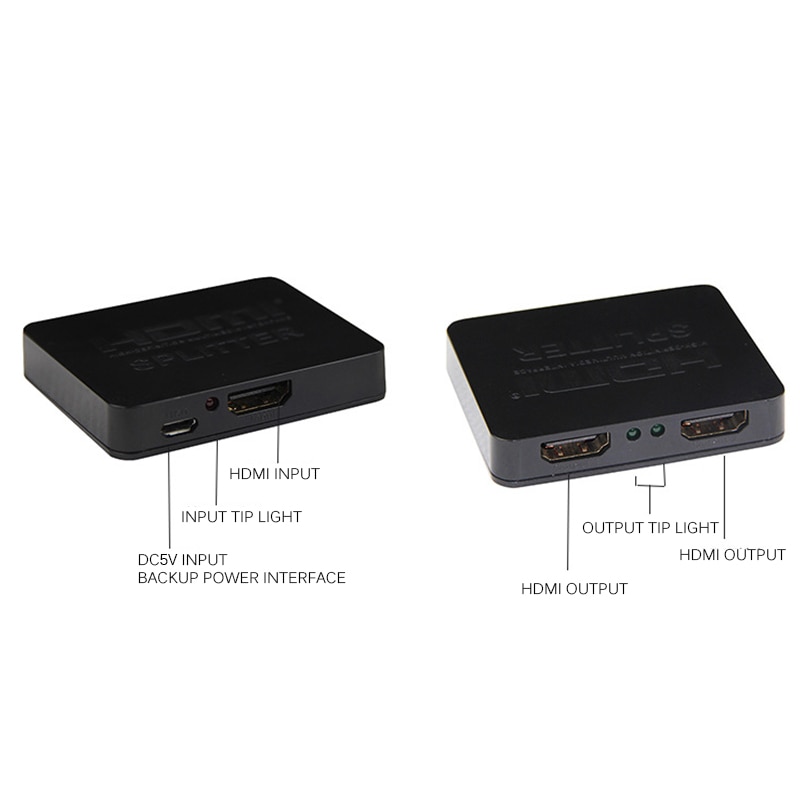 Multifunctional HDMI Splitter For Computers 1 In 2 Out 2 Ports Repeater Amplifier Hub HDMI Switch Box HDMI 1080P 3D Display