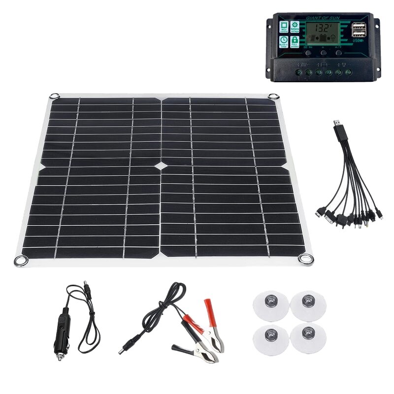JHD-200W Solar Panel Kit Solar Panel High Efficience Travel &amp; Phone Boat Portable 12V Battery Charger With Controller