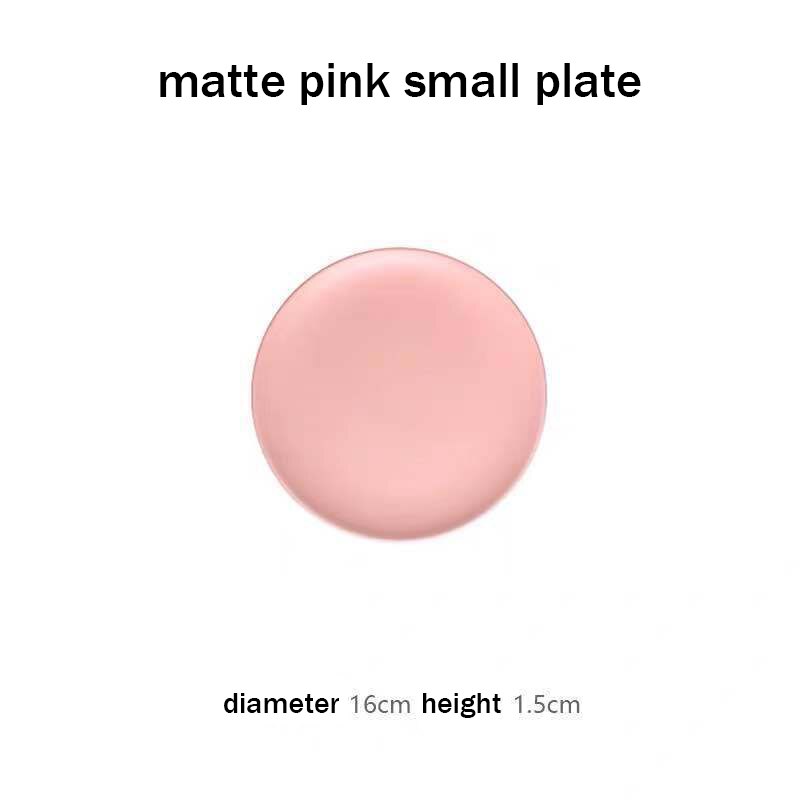 4 Sizes Matte Pink Plates Dinnerware Dishes for Serving Modern Plate Sets Dinner Set Japanese Tableware Plates Food Bone China: matte small plate