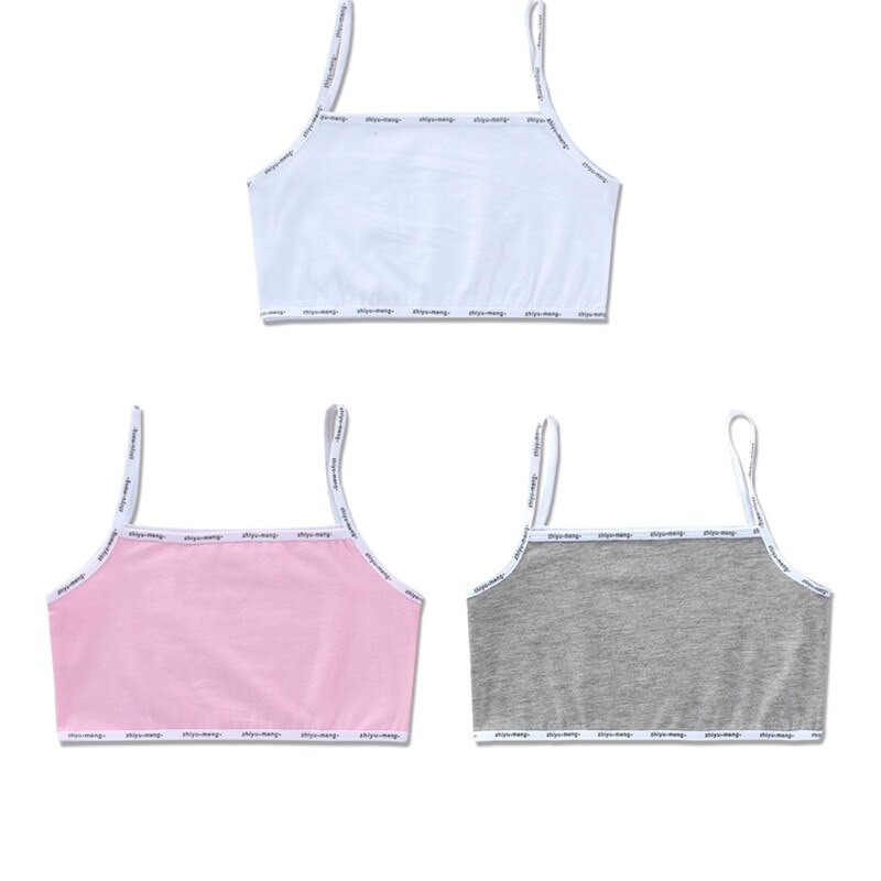 3 pz/lotto bambini biancheria intima modello 100% cotone ragazze canotta colore della caramella canottiera ragazze gilet 8-14years: baifenhui