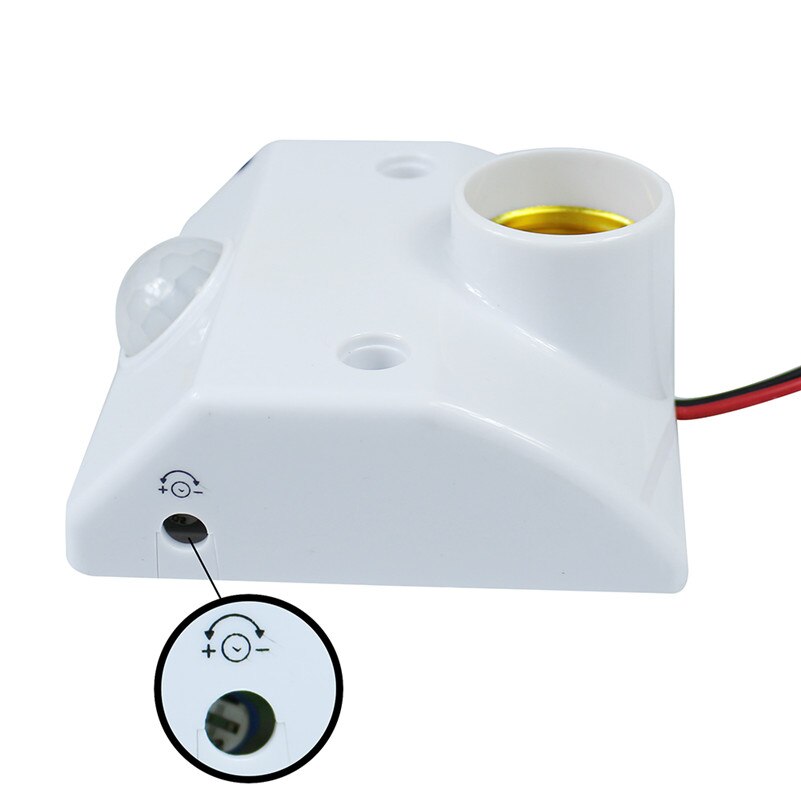 Lightinbox 2 stk/lot innendørs led pære lys  e27 baser automatisk kropp infrarød ir sensor pir bevegelsesdetektor  e27 holder stikkontakt