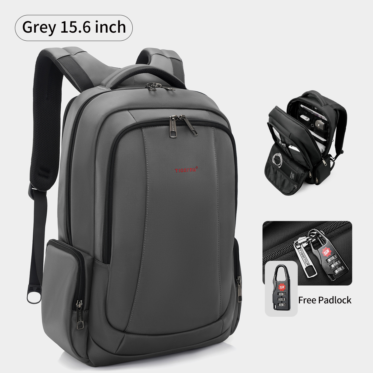 Tigernu Men Backpack 14 15.6 17.3inch Laptop Backpack Bags For Men Anti Theft Bags School Backpack Male Travel Backpack Knapsack: Red