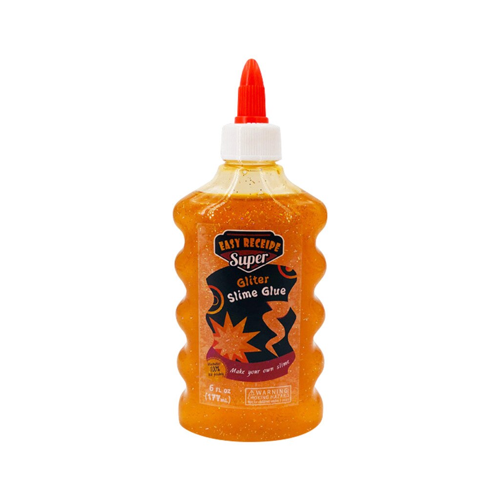 Slim kits polymer ler smag flydende tilsætningsstof lim diy slim ting charme håndlavet farve skum kugle materiale sæt: Orange