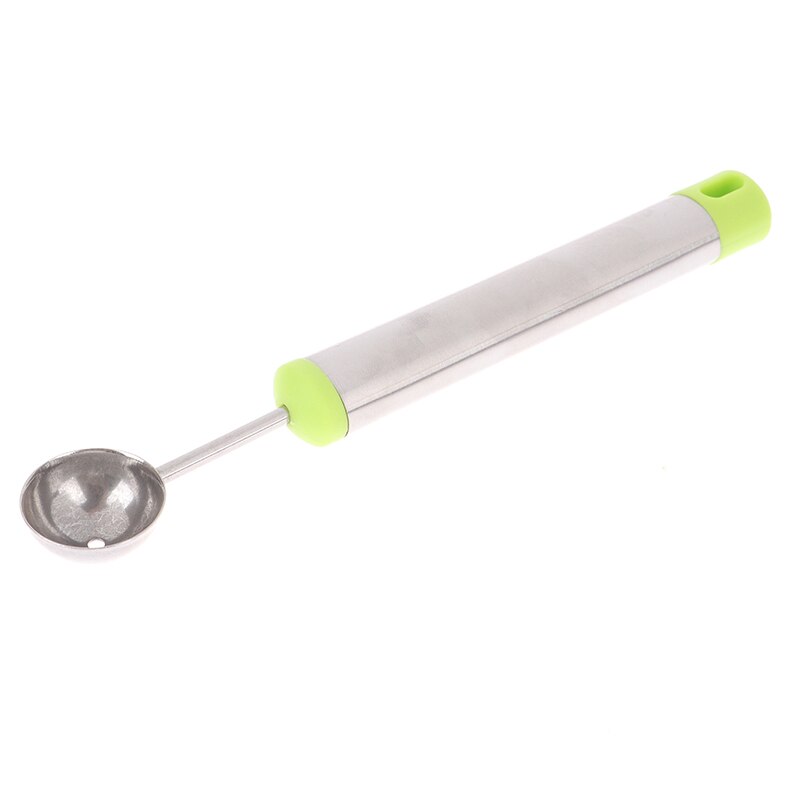 1PC Ice Cream Dig Ball Spoon Baller of Varied Cold Dishes Tool Watermelon Melon Fruit Spoon Wood Spoon Coffee Spoon: Green