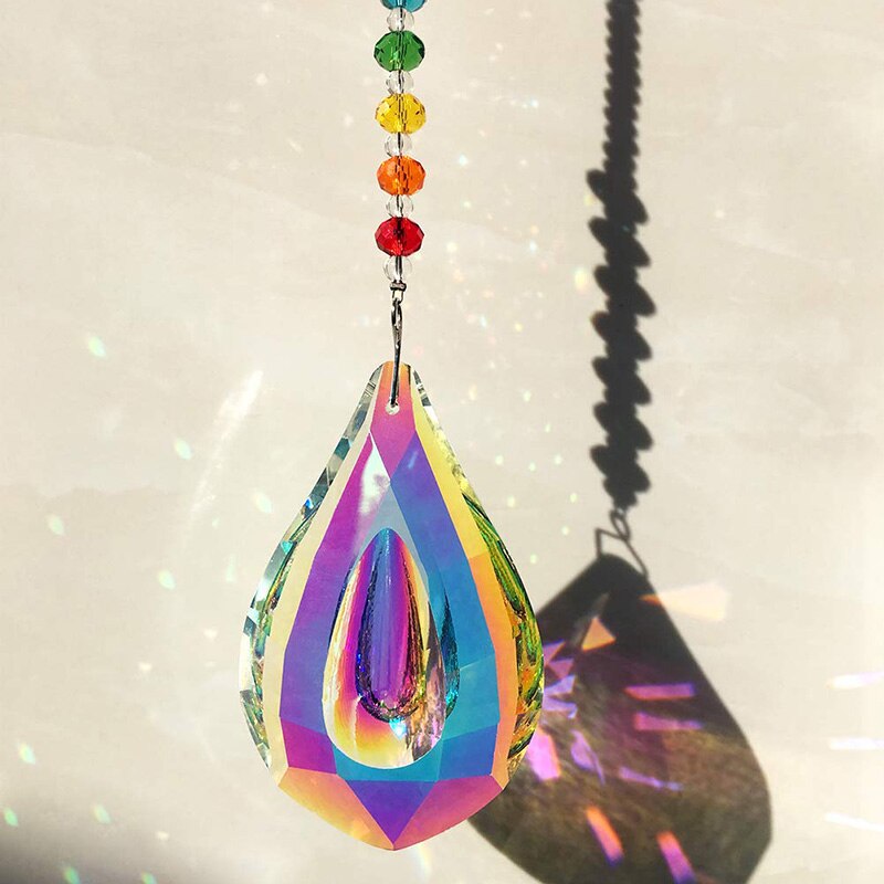 Atrapasueños de Feng Shui, cristales de ventana, gran gota de prisma, decoración del hogar