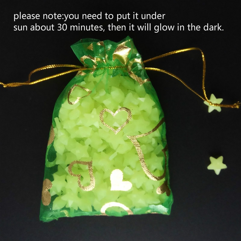 180pcs/pack 3D Small Stars Glow in the Dark Luminous Fluorescent Plastic Wall Toys Stars Luminous for Kid Bedroom Decoration