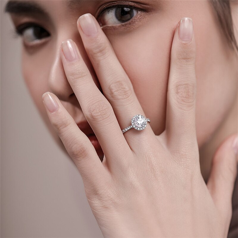 Cc Trouwringen Voor Vrouwen Glans Steen Zirconia Engagement Ring Bridal Classic Sieraden Anillos CC583