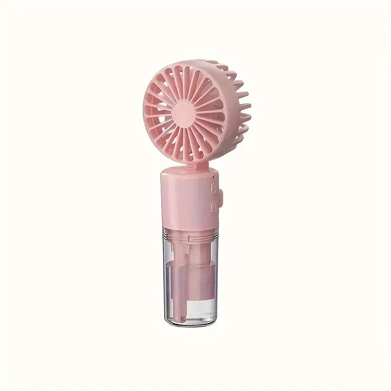 Mini ventilador de agua plegable de verano, ventilador de niebla pulverizadora de mano recargable para dormitorio de estudiantes, herramientas de refrigeración, ventilador pequeño para exteriores: Amarillo claro