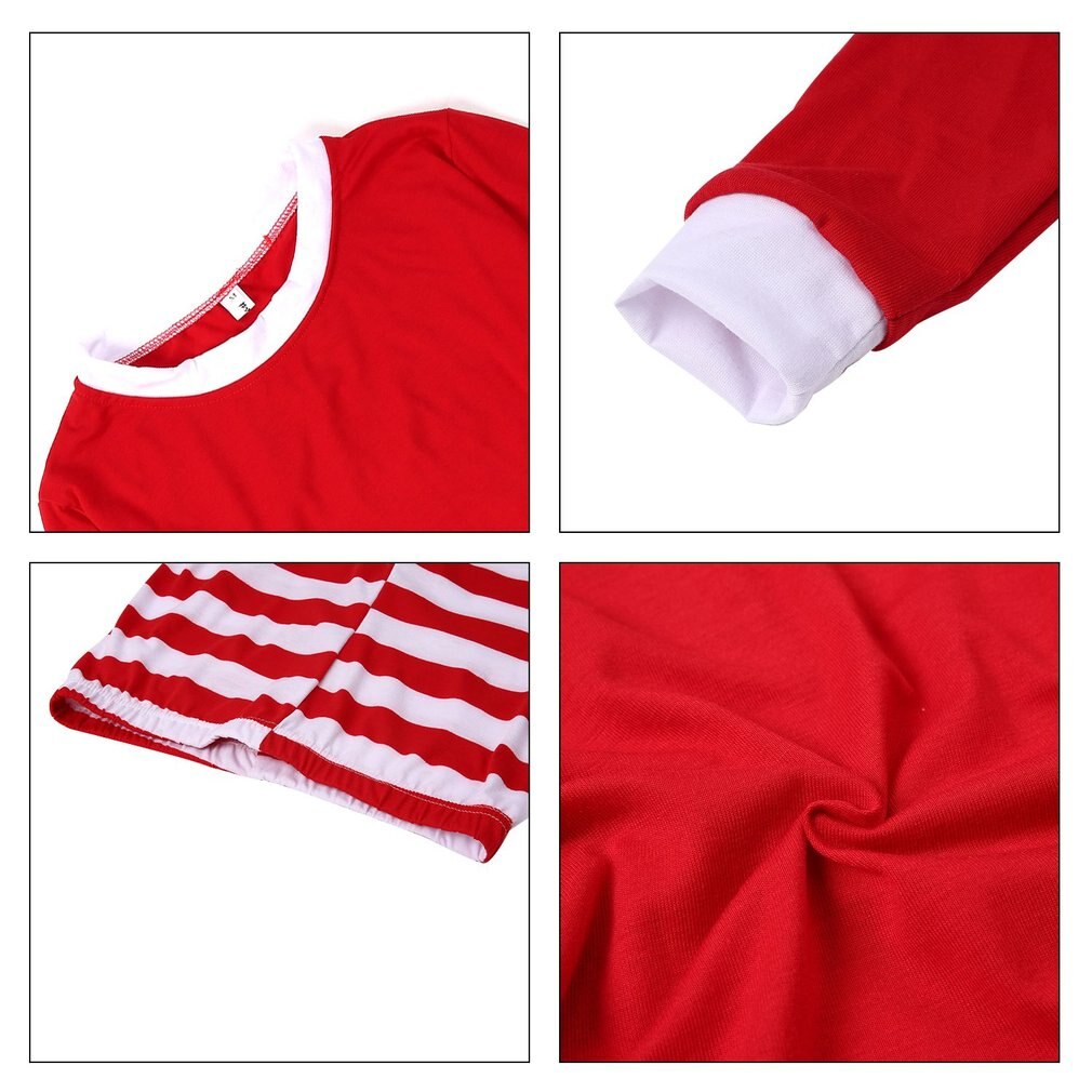 Kerst Pyjama Herfst Winter Moeder Vader Dochter Zoon Pyjama Rode & Witte Streep Familie Kleding Set Vrijetijdskleding Pak