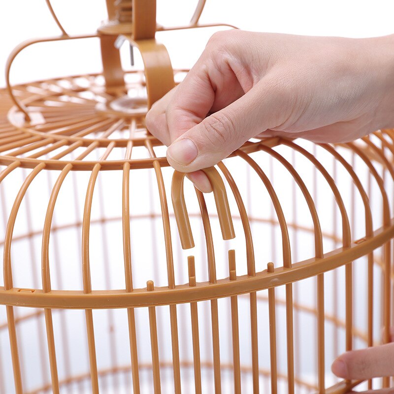 Hanging Bird Cage Plastic Bird Travel Carrier Cage Indoor Outdoor Bird Nest with Rolling Stand for Parrots Conures Lovebird