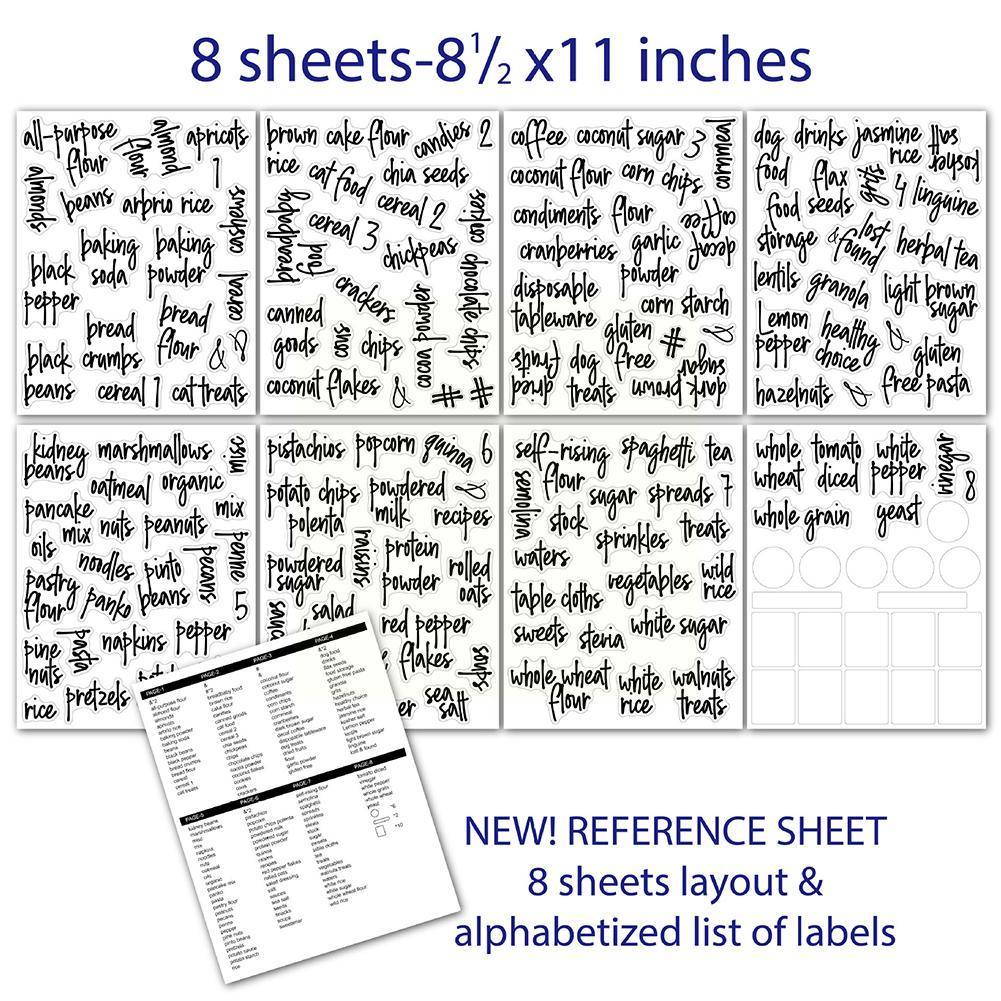 Étiquettes autocollantes pour garde-manger de cuisine, imprimées, autocollantes transparentes et imperméables pour récipients et bocaux de stockage, auto-adhésif W0y2