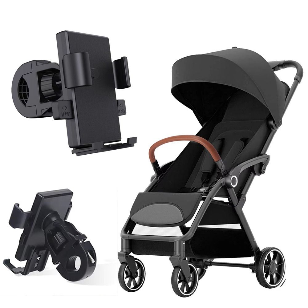 Porta cellulare per passeggino Porta cellulare regolabile per carrozzina per bambini 360 ° Ruota il supporto per telefono pigro antiurto