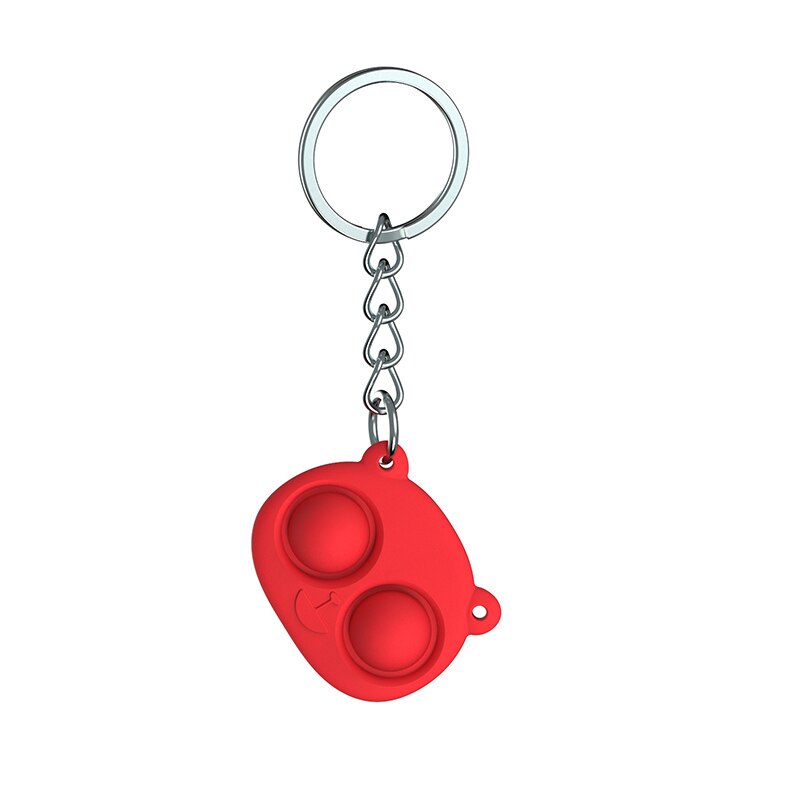 1 stücke Nette Bär Silikon Einfache Grübchen Zappeln Spielzeug freundlicher betonen Linderung Sensorischen Spielzeug Erwachsene Dekompression kippen Keychain Art: rot