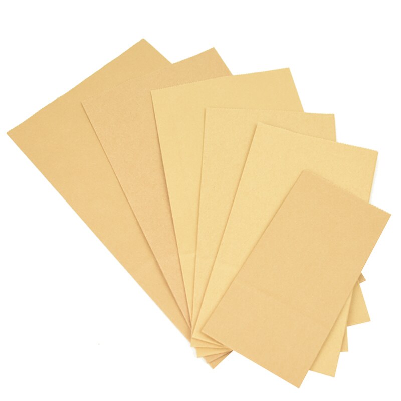 50pcs Kraft Paper Bag Bags Packaging Biscuit Candy Food Cookie Bread Snacks Baking Takeaway Bags Wedding Party Packaging
