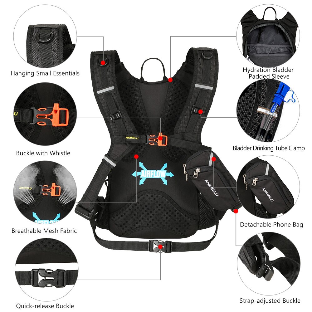 Lixada-mochila de Ciclismo de 18L, ultraligera, para deportes al aire libre, viaje, Camping, hidratación, bolsa de agua