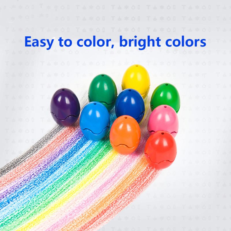 9 farver ægform farveblyanter ikke giftigt vaskbart maleri tegning voks til baby børn