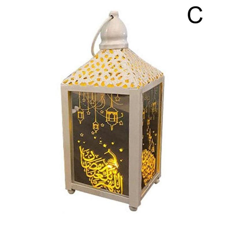 Nylig eid mubarak ramadan lampe ledet dekorasjon muslimsk festival festbelysning diy nattlys palasslys nattlys hjemmeinnredning: Hvit l