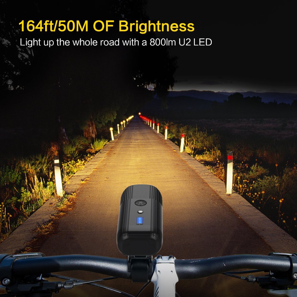 SHENKEY 4000 MAH 800 Lumens Bicycle Light Bike Lamp Front LED Headlight USB Rechargeable Flashlight For Cycling Lanterna