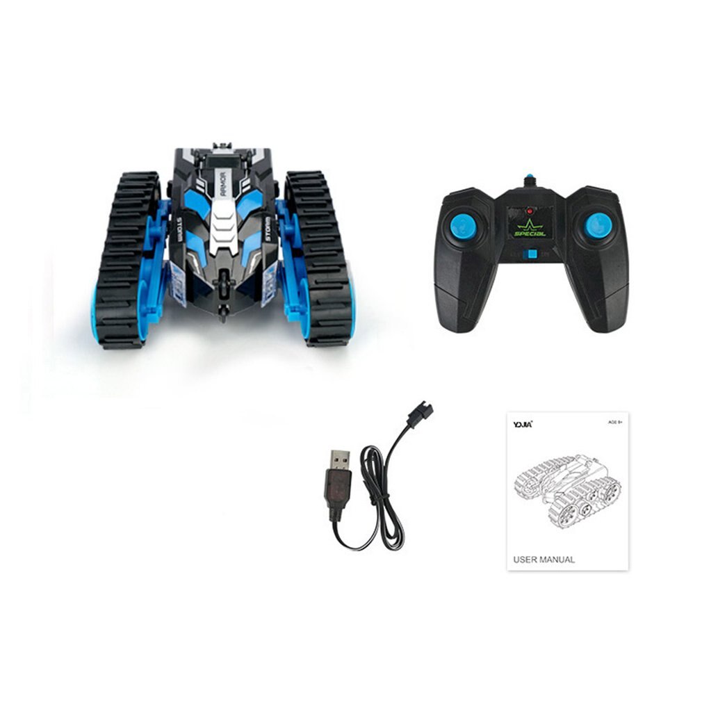 Rc 2in1 Double-sided High-speed Stunt Car Toy 4wd Wireless Remote Control Tank Track Vehicle Robot Model Toy For Boys