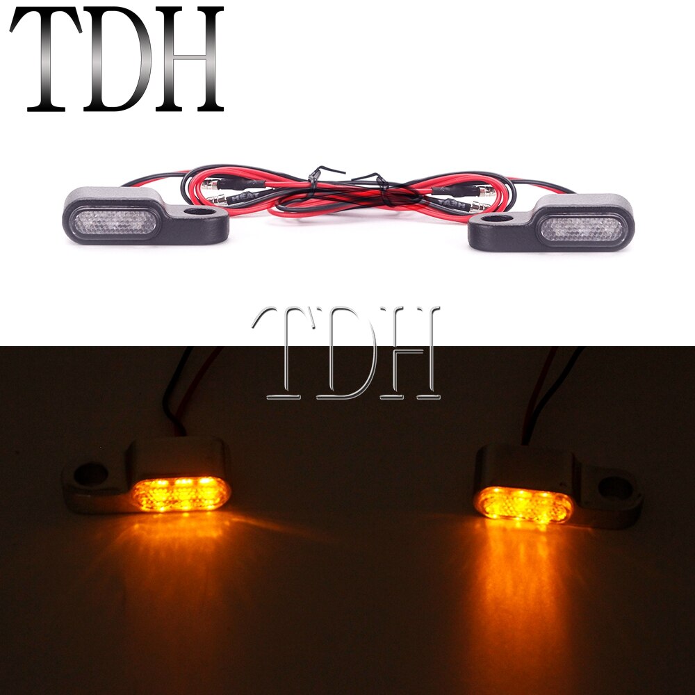 1 Pair Mini Cafe Racer Motorcycle LED Turn Signal Indicators Light Amber Blinker Running Lamp For Harley Sportster Dyna Softail: 3 LED Black