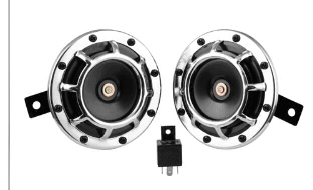 Bocina Universal para coche, claxon de señal eléctrica de montaje negro, resistente al agua, CC de 6V, 110dB, para vehículo, camión, vehículo, motocicleta: Sliver