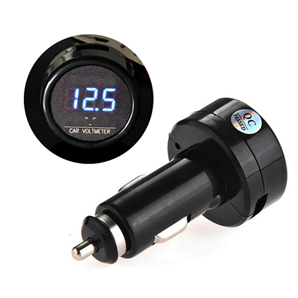 12V 24V Digitale Voltmeter Plug Blauw Volt Meter Auto Suv Sigarettenaansteker Voor TS-BV519-single Blauwe Auto Voltmeter