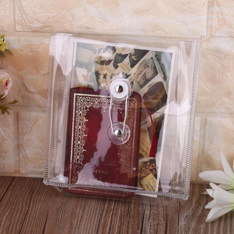 Multifunctional Transparent PVC Winding Storage Bag File Folder Makeup Organizer