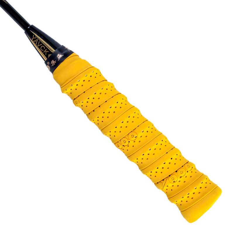 Jump Rope Fishing Rod Handle Tapes Punched Knitting Grip Tape Badminton Racket Grip Tape Sweat Absorbing Bandage Cloth Racket Ba: Pu 101 Yellow