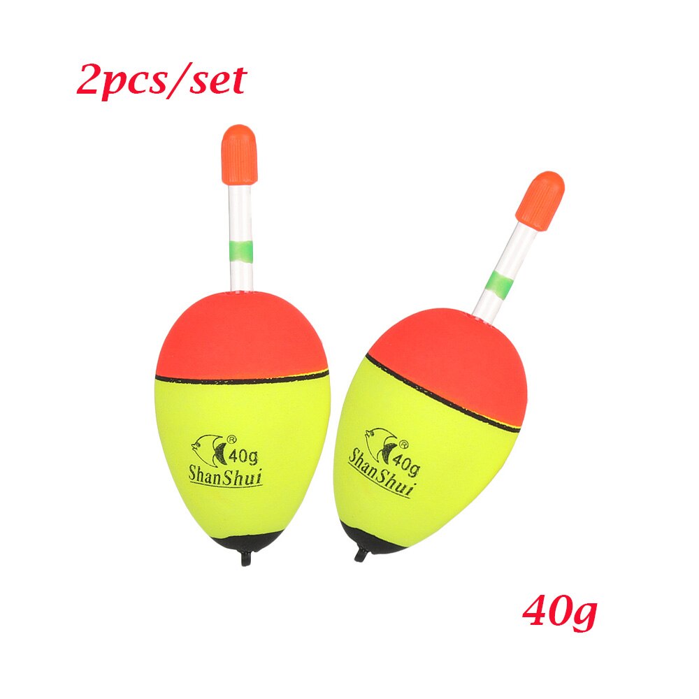 2 stk eva lysende flydende flydere havklippefiskeri slående hårde maveflydere 5g/8g/10g/15g/20g/30g/40g/50g/60g/70g/80g: 40g