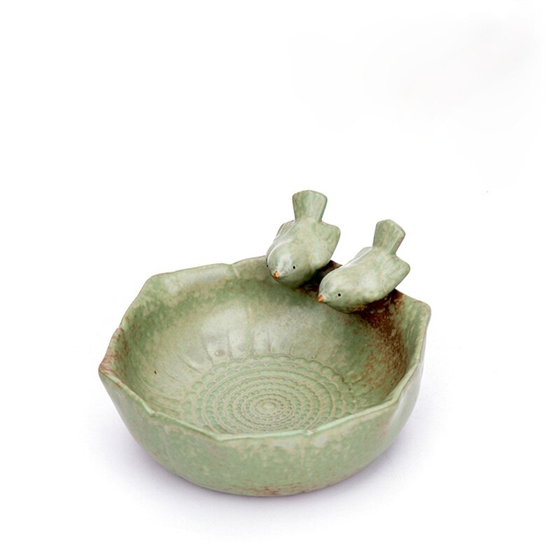 VICASKY Keramik Vogel Wanddeko - Hellgrün 16,5cm Hängedekoration