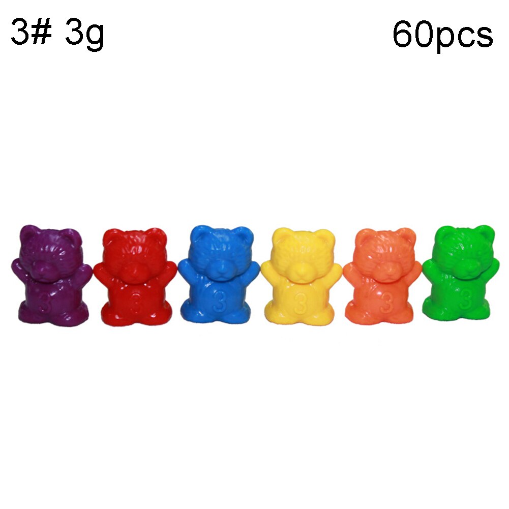 60Pcs Colorful Bear Shape Counters Toy Counting Numbers Classroom Teaching Aids: 3g