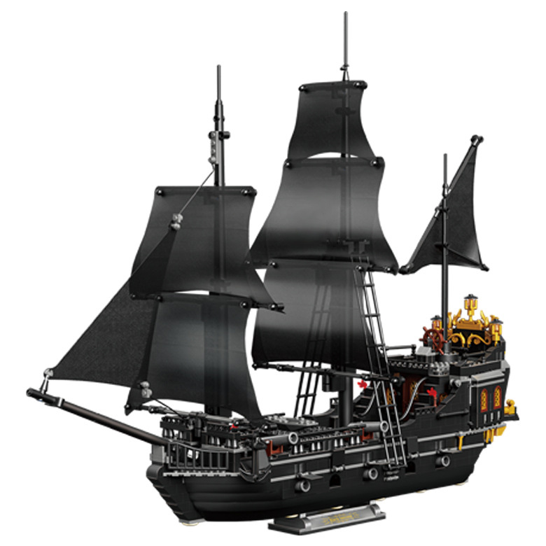 1424Pcs Black Pirates Ship Diy Adventure Pearl Boat Movies Mini Bricks Building Blocks giocattoli modello assemblati regali di natale per bambini: BIANCO
