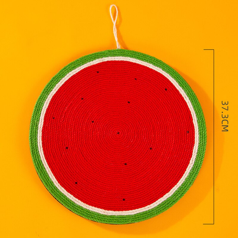 Natural Sisal Cat Scratching Board Fruit Carrot Cat Furniture Claw Sharpener Kitten Hanging Exercise Tool Cat Scratcher: watermelon